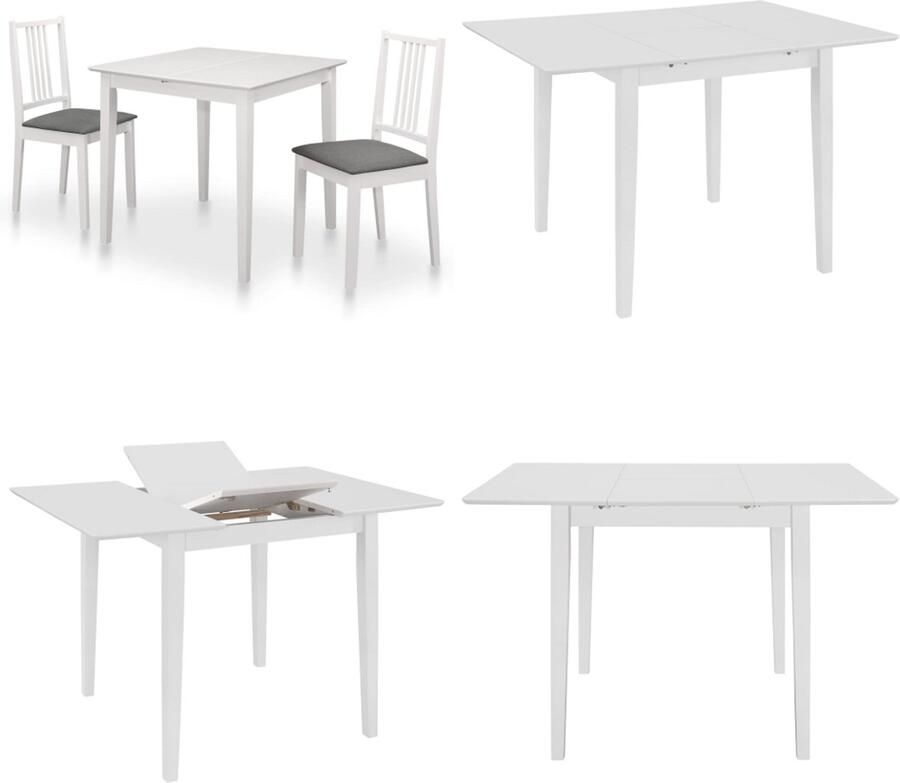 VidaXL 3-delige Eethoek MDF wit Eetkamertafel En -stoel Eetkamertafels En -stoelen Tafel Tafels