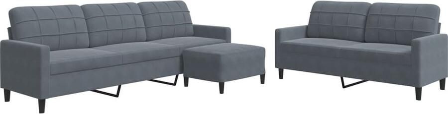 VidaXL -3-delige-Loungeset-met-kussens-fluweel-donkergrijs - Foto 7