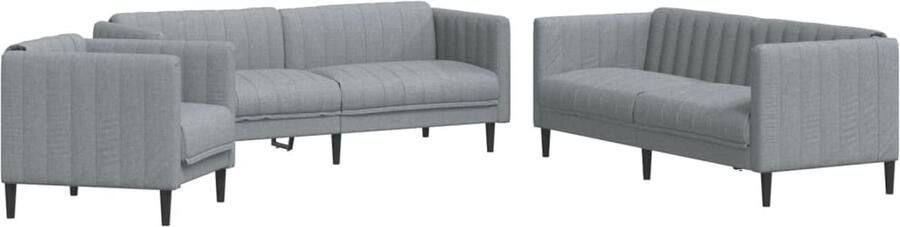 The Living Store Bank Lounge Modern 2-zitsbank Lichtgrijs Stof Duurzaam Comfort Loungemeubel Bankstel 2 Persoons Bank Grijze Bank Stoffen Bank - Foto 2