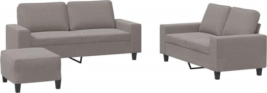 VidaXL 3-delige Loungeset stof taupe
