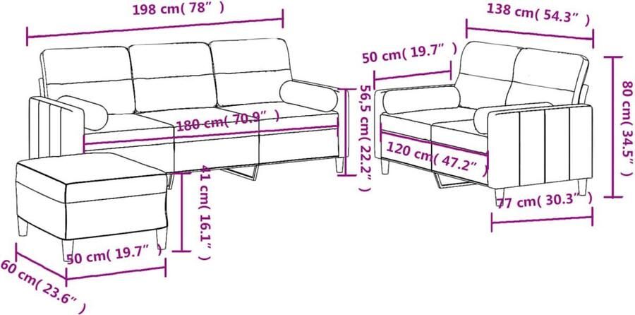 VidaXL 3-delige Loungeset wijnrood met kussens Loungeset Tuinlounge Buitenset Loungebank Rood Meubilair