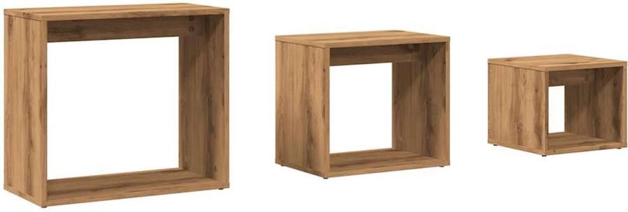 VidaXL Gereedschap Dynamische Sleutel 3-delige Tafeltjesset bewerkt hout artisanaal eikenkleur Drapers Tools Klikmechanisme Torque Wrench