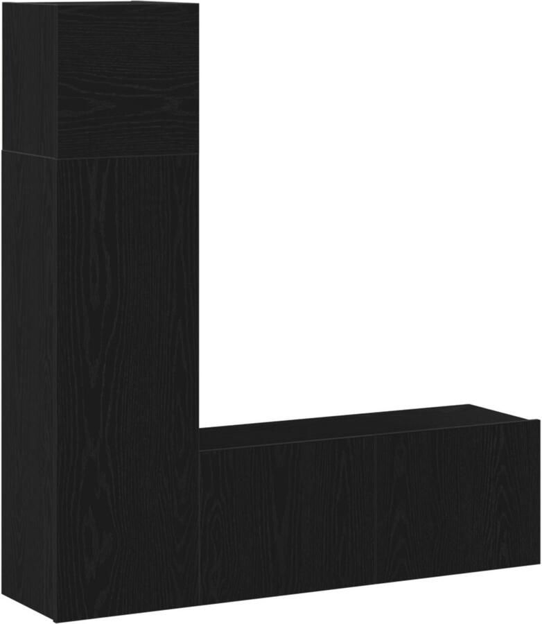 VidaXL 3-delige tv-kastset in zwart eiken vervaardigd uit gefabriceerd hout