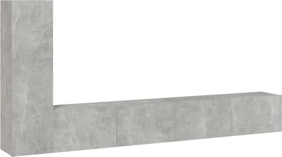 VidaXL 3-delige Tv-meubelset betongrijs hout Televisiescherm Tv Meubilair Salontafel Houten Tv Stand Grijze Tv Kast Wandmontage Tv Unit Opbergruimte Tv