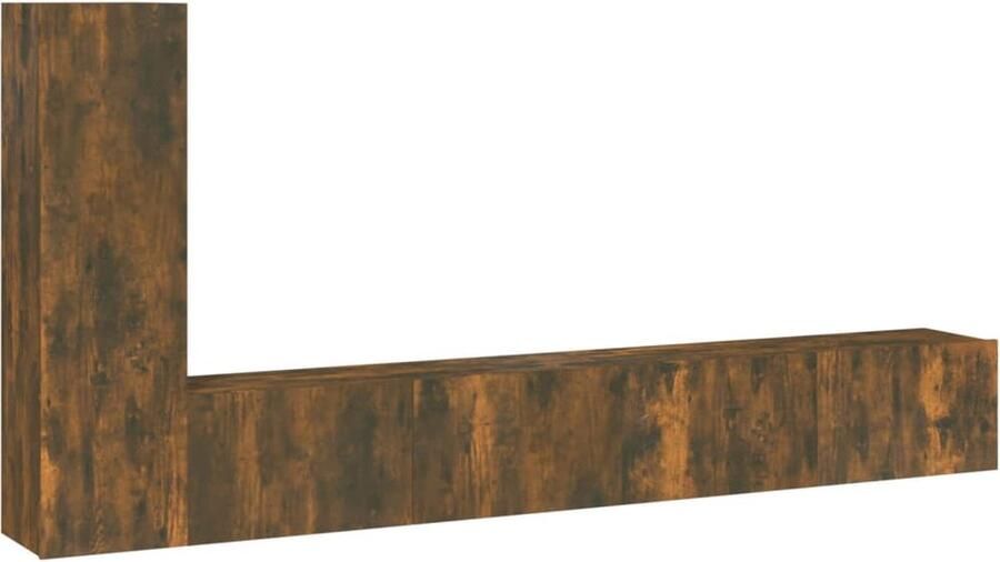 VidaXL 3-delige Tv-meubelset Gerookt Eiken TV Kasten Vintage Meubelen Houten TV Stand Bruine TV Kast Salon Meubilair Opbergkast Mediastand