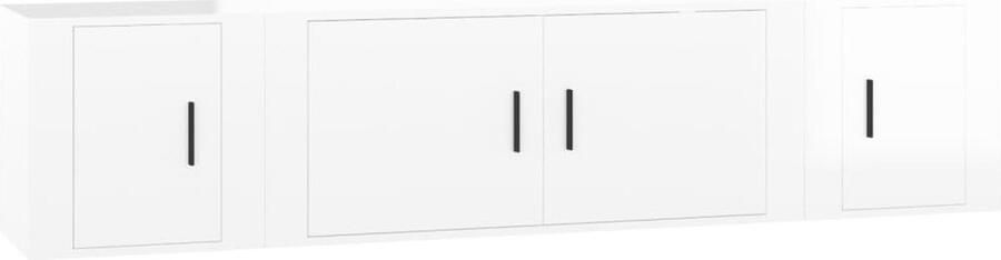 VidaXL 3-delige Tv-meubelset hoogglans wit Televisieserie Tv Kast Salontafel Houten Tv Stand Houtske Tv Kast Modern Tv Meubel Wit Tv Meubel