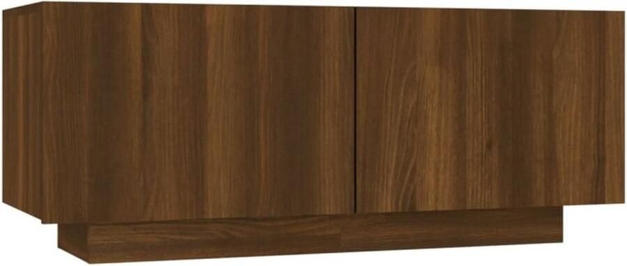 VidaXL 3-delige tv-meubelset met LED Bruineiken Tv Meubelen Bruineik Led Verlichting Houten Tv Kast Media Kast Salontafel