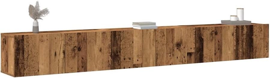 VidaXL 3-delige Tv-meubelset Oud Houtkleurig Tv-kast Tv-meubel Salontafel Houten Kast Vintage Tv-stand