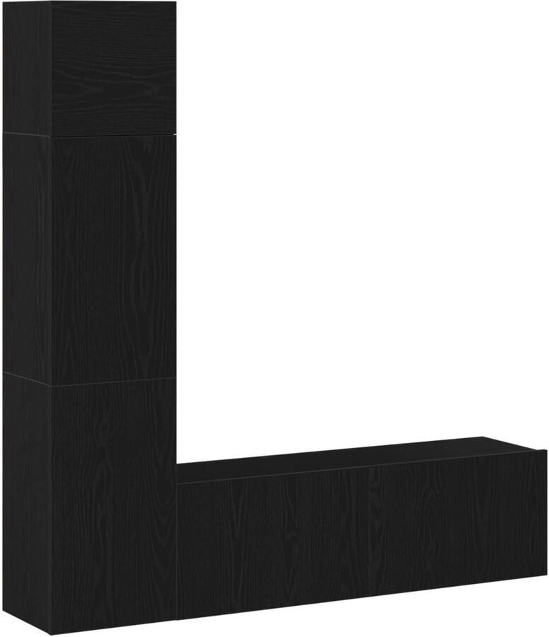 VidaXL 3-delige wandgemonteerde tv-kast set zwart eiken samengesteld hout - Foto 2