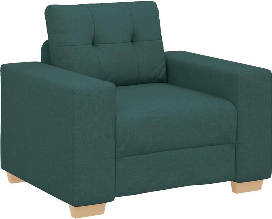 VidaXL Fauteuilset Set van 3 Donkergroen Stof Ergonomisch Fauteuil - Foto 2