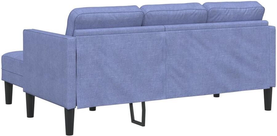 VidaXL L-Vormige Sofa Jeans blauw Massief Beukenhout 173 x 131 x 67 cm