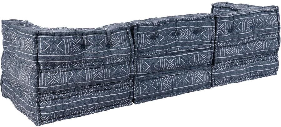 VidaXL Modulaire bank Geometrisch 3 pcs Indigo 70 x 70 x 56 cm Stof - Foto 2