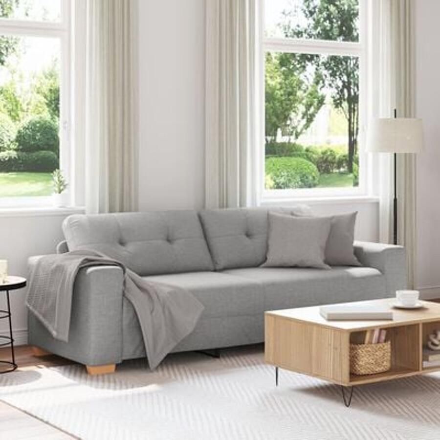 VidaXL 3-Zits Sofa met kussen Wolken grijs Stof - Foto 2