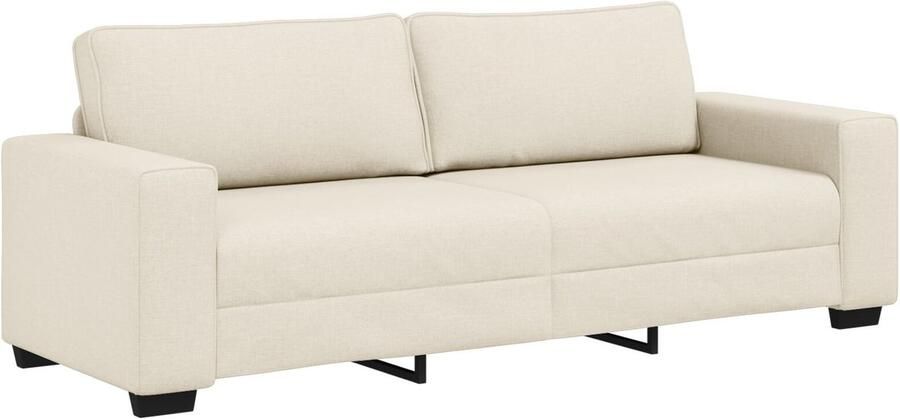 VidaXL 3-Zits Bank Beige Katoen 221 x 77 x 82 cm Duurzaam 3-Zits Bank