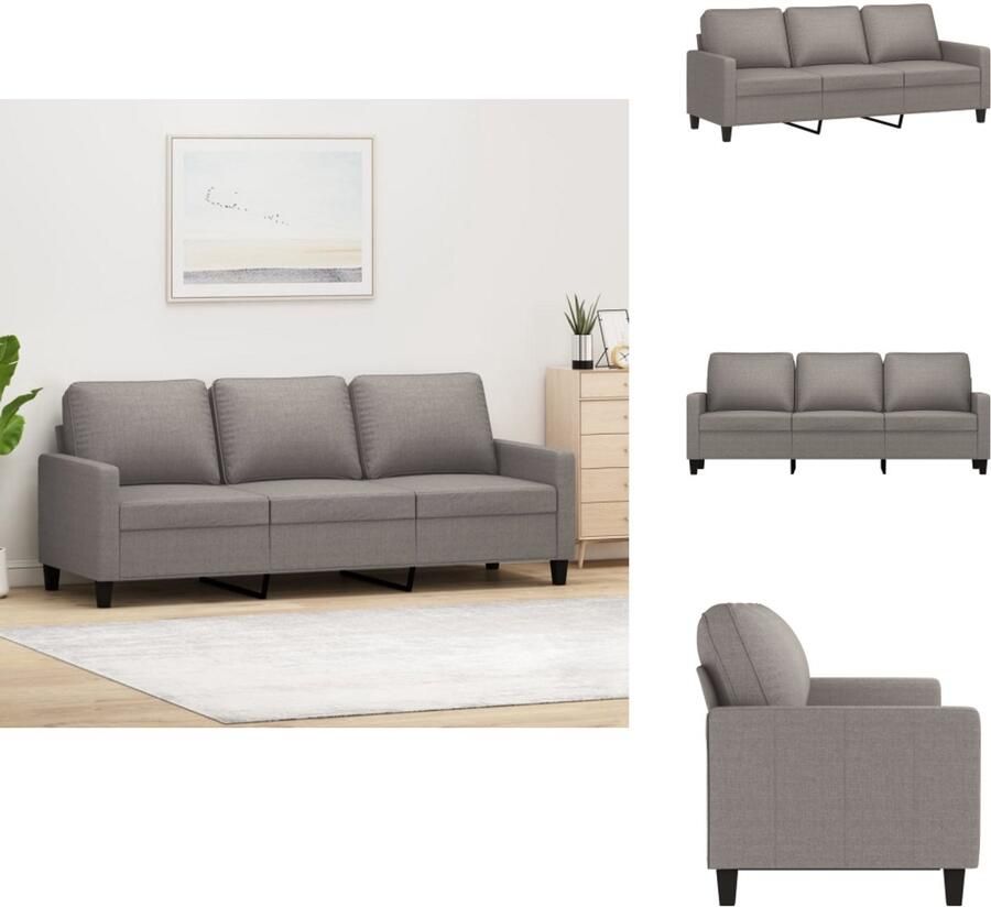 VidaXL 3-zitsbank 3-zitsbanken Bank Driezitsbank 180 cm stof taupe