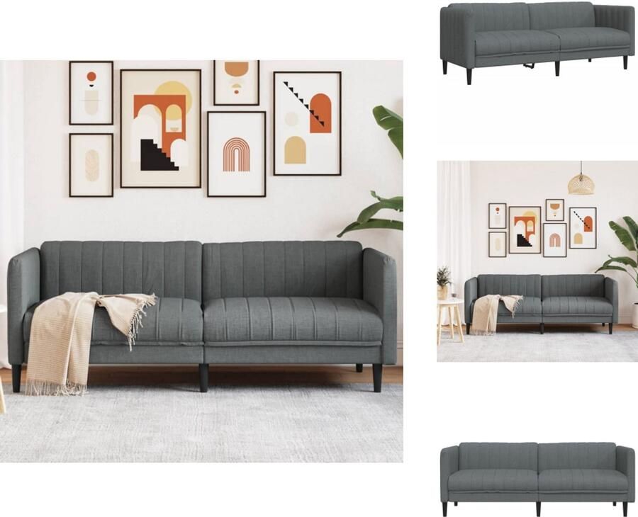 VidaXL 3-zitsbank 3-zitsbanken Bank Zitbank 3-zitsbank stof donkergrijs