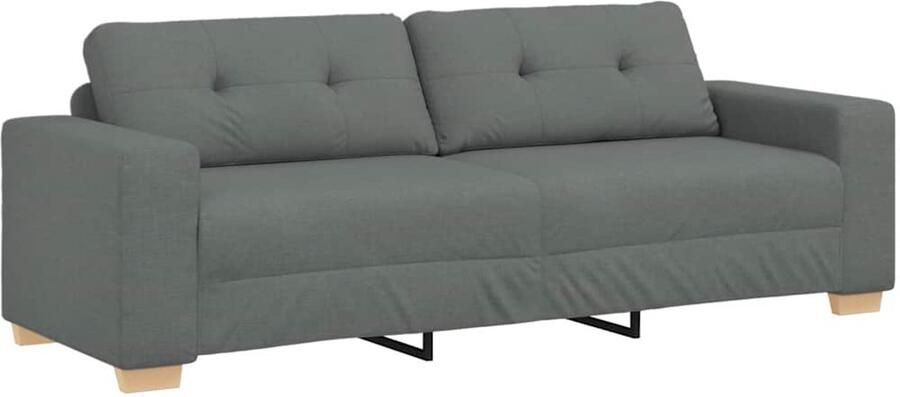 VidaXL 3-zitsbank donkergrijs 180 cm stof