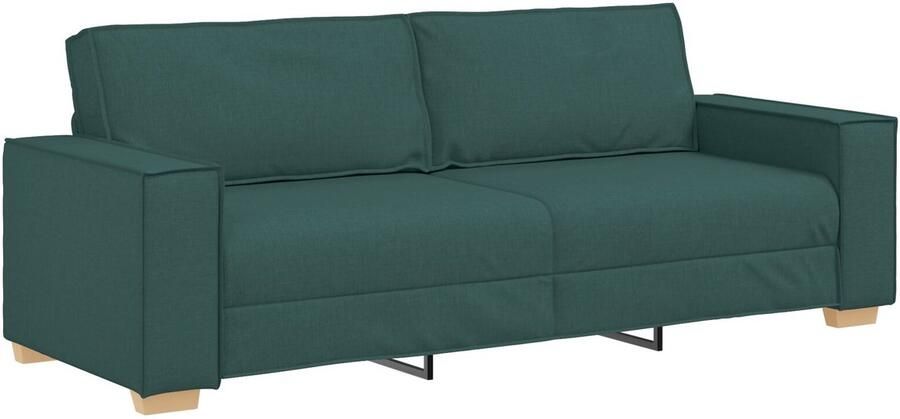 VidaXL Bank Stoel Lichtgrijs 59 cm Stof Donkergroen Polyester 180 cm breed