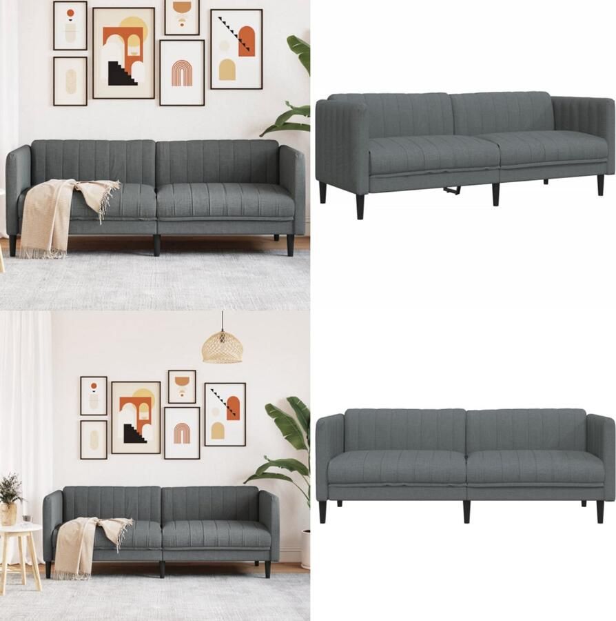 VidaXL 3-zitsbank stof donkergrijs 3-zitsbank 3-zitsbanken Bank Zitbank