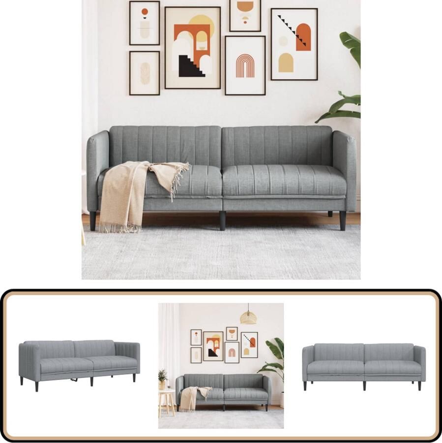 VidaXL 3-zitsbank Stof Lichtgrijs 3-zitsbank Banks Kopen Woonkamer Meubels Grijze Bank Stoffen Bank