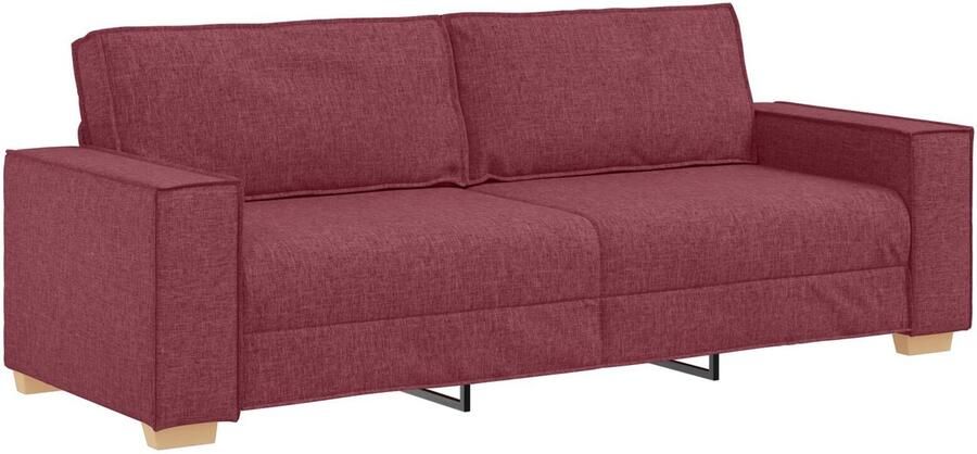 VidaXL 3-Zits Bank Lichtgrijs 59 cm Stof Bordeauxrood Polyester