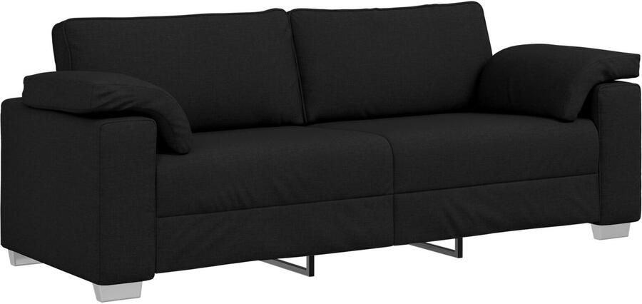 VidaXL Sofa Zwart Metaal Hout Schuim PP Vezel Textilene 219x77x82 cm