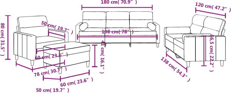 VidaXL 4-delige Loungeset Stof Bruin Loungebank Buitenmeubilair Tuinlounge Bruine Lounge Set 2 Persoons Loungebank