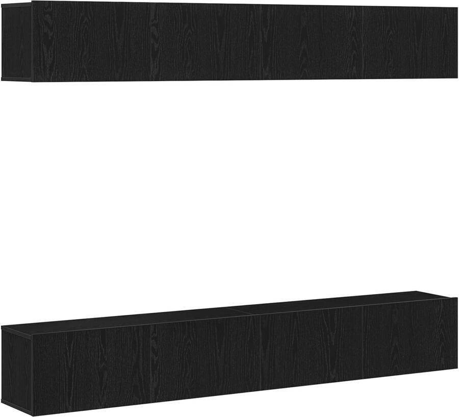 VidaXL TV Kast Set van 4 Zwart Eiken Engineered Wood Entertainment Unit - Foto 2