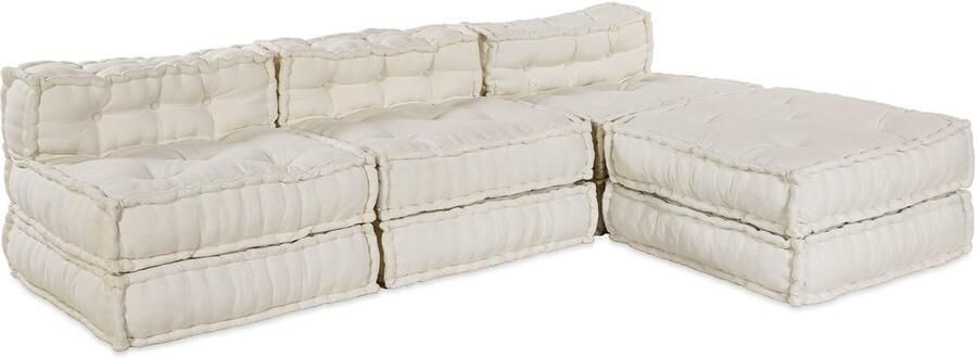 VidaXL Modulaire bank 4 pcs Crème 70 x 70 x 56 cm Stof