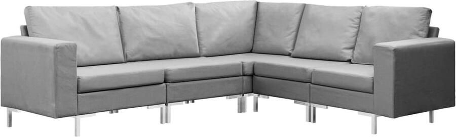 VidaXL 5-delig Bankstel stof lichtgrijs