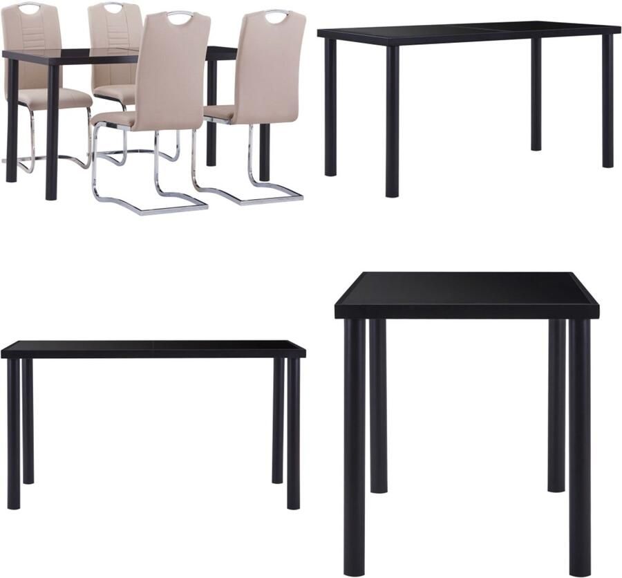 VidaXL 5-delige Eethoek kunstleer cappuccino Eetset Eetsets Eettafel En Stoel Eettafels En Stoelen