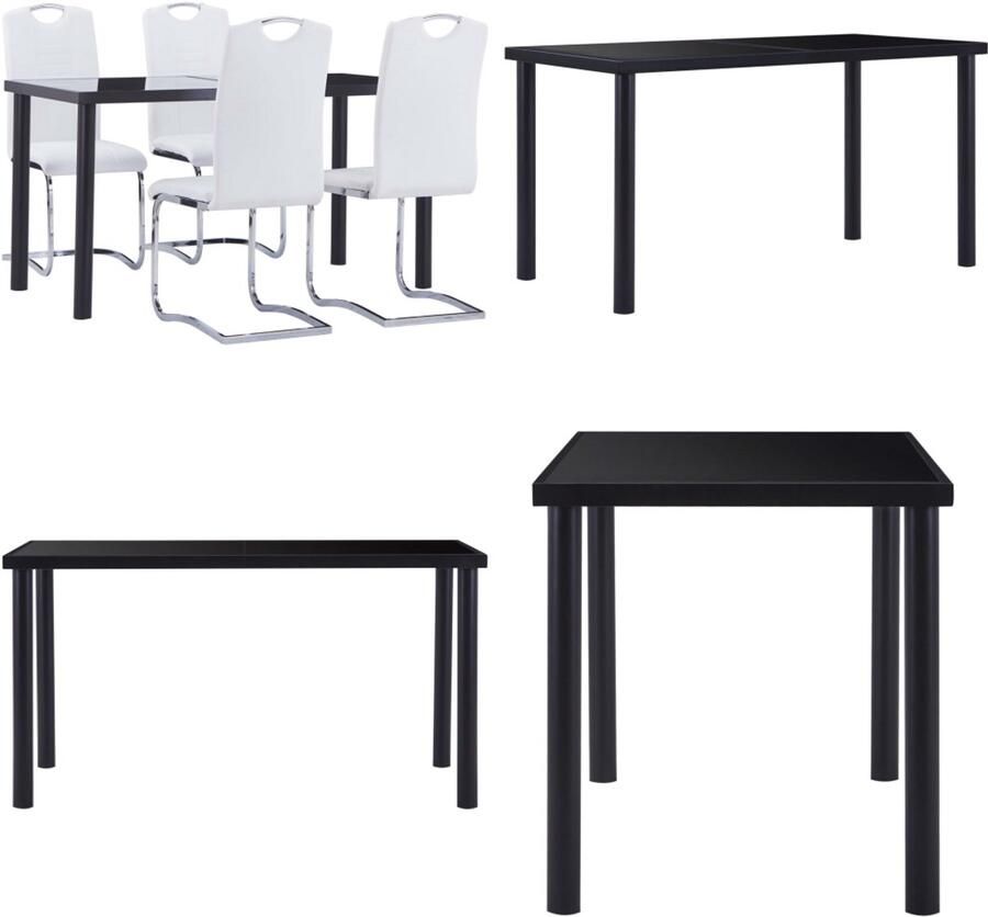 VidaXL 5-delige Eethoek kunstleer wit Eetset Eetsets Eettafel En Stoel Eettafels En Stoelen