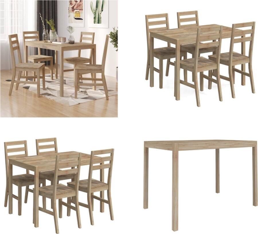 VidaXL -5-delige-Eethoek-massief-acaciahout - Foto 2