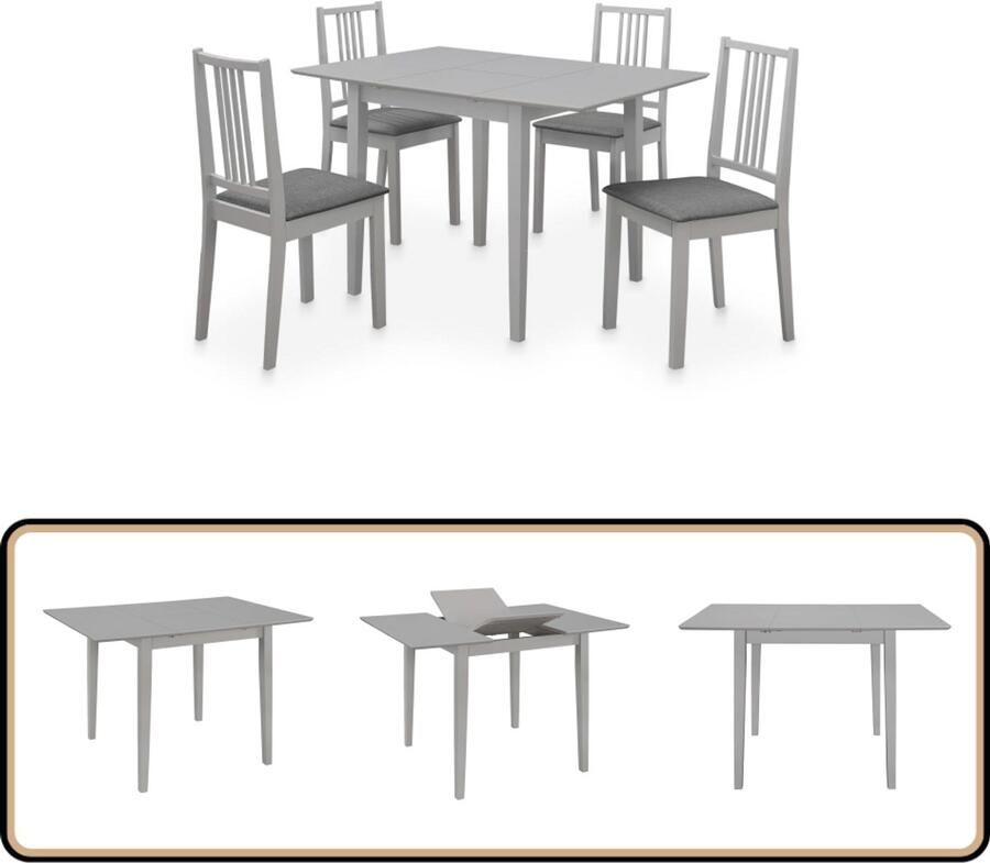 Vida XL vidaXL 5-delige Eethoek MDF grijs-VXL-276398 - Foto 2