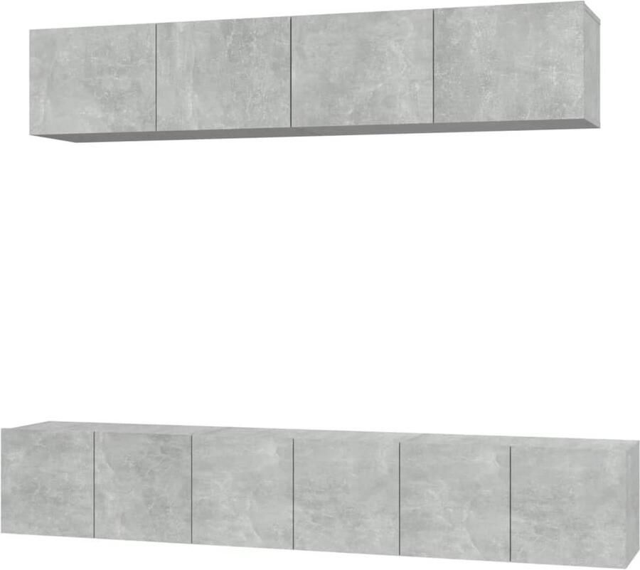 VidaXL 5-delige Tv-meubelset betongrijs hout Tv-meubel Tv-stand Salontafel Houten Tv-meubel Grijze Tv-meubel Wandmontage Tv-meubel Opbergruimte Tv Livingroom Furniture