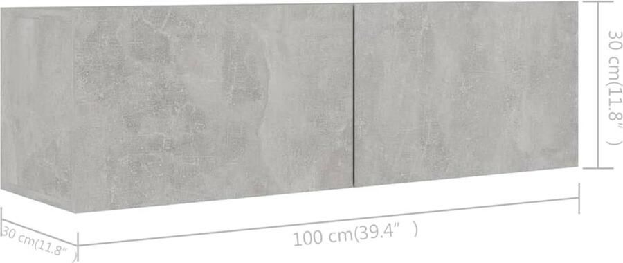 VidaXL 5-delige Tv-meubelset bewerkt hout betongrijs - Foto 2