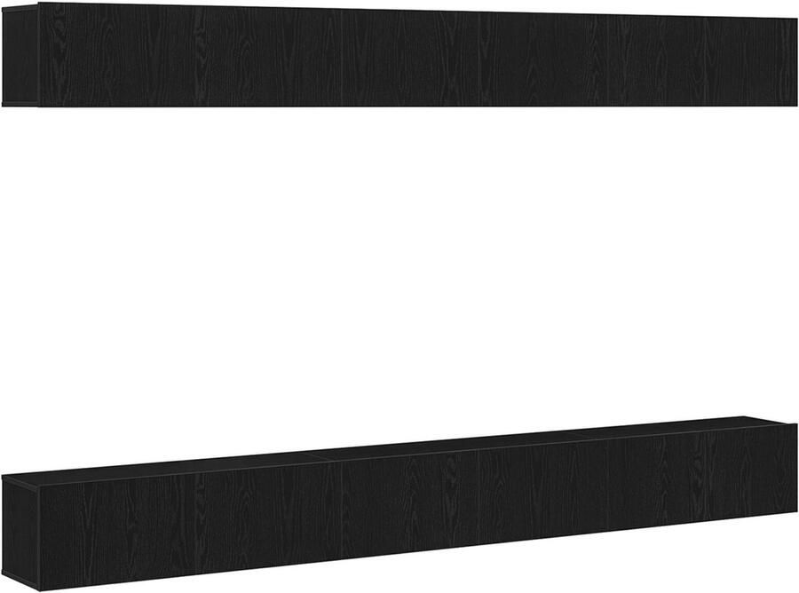 VidaXL Tv-meubelset 6 pcs Zwart eiken 100 x 30 x 30 cm Bewerkt hout