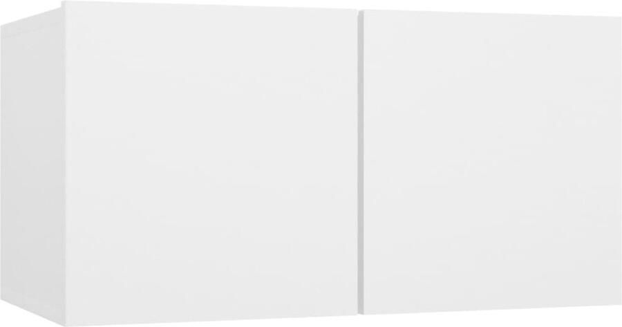 VidaXL 8-delige Tv-meubelset Bewerkte Hout Wit TV-meubel Salontafel Houten Meubilair Wit Meubel Wandmontage