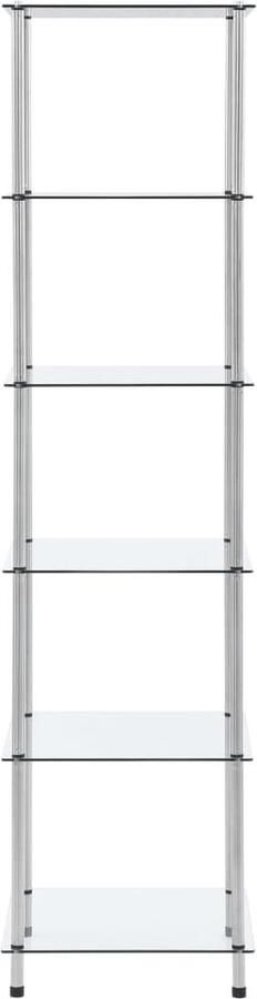 VidaXL 6-laags kastje 40x40x160 cm gehard glas Vitrinekast Displaykast Glazen Kast Opbergkast Woonaccessoires Interieuraccessoires Modern Design Minimalistisch Transparant