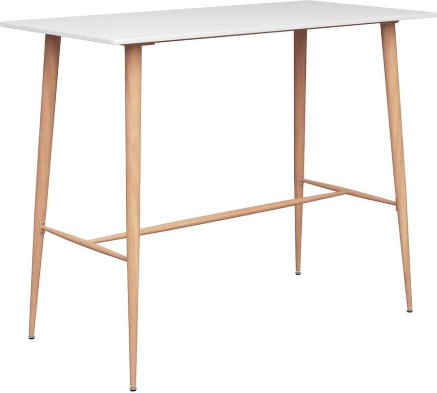 VidaXL 7-delige Barset Wit en Grijs Bartafel & Krukken Bartafel Set Sta Tafel Eetkamerstoel Lounge Meubilair Bar Stools