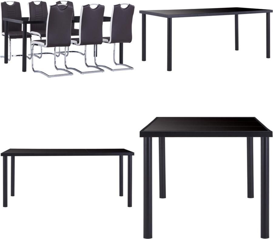 VidaXL 7-delige Eethoek kunstleer bruin Eetset Eetsets Eettafel En Stoel Eettafels En Stoelen
