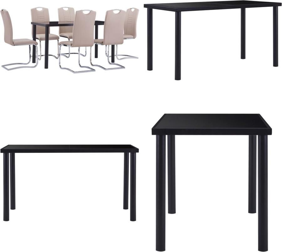 VidaXL 7-delige Eethoek kunstleer cappuccino Eetset Eetsets Eettafel En Stoel Eettafels En Stoelen