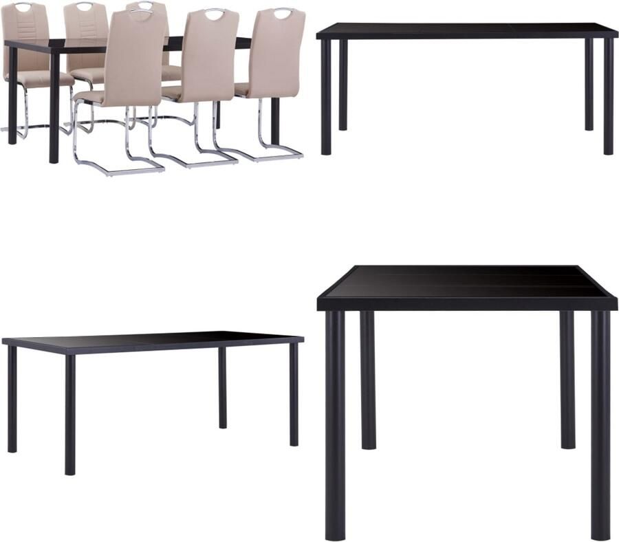 VidaXL 7-delige Eethoek kunstleer cappuccino Eetset Eetsets Eettafel En Stoel Eettafels En Stoelen