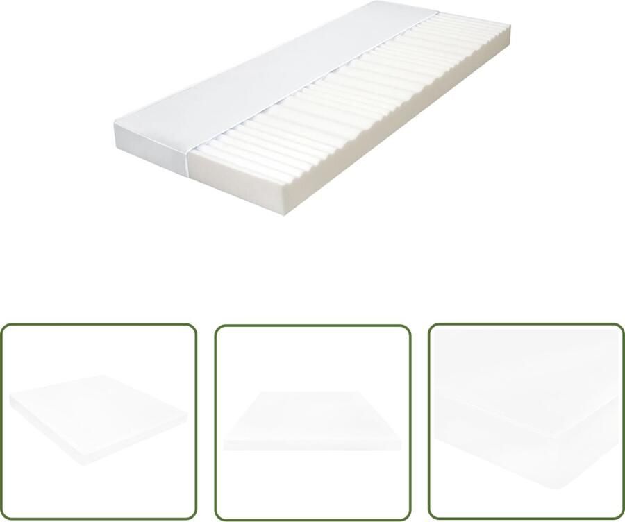 The Living Store 7 Zone Bezoekersmatras 160 x 200 x 10 cm 7 Zone PU-schuimtechnologie Drukverlichting Comfort op elk gebied Bezoekersmatras 7 Zone Matras Drukverlichting Pu Schuim Matras Hotel Matras