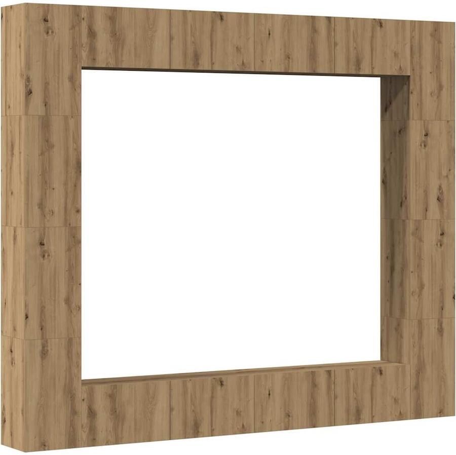 VidaXL 8-delig Tv-meubelset wandmontage bewerkt hout artisanaal eiken