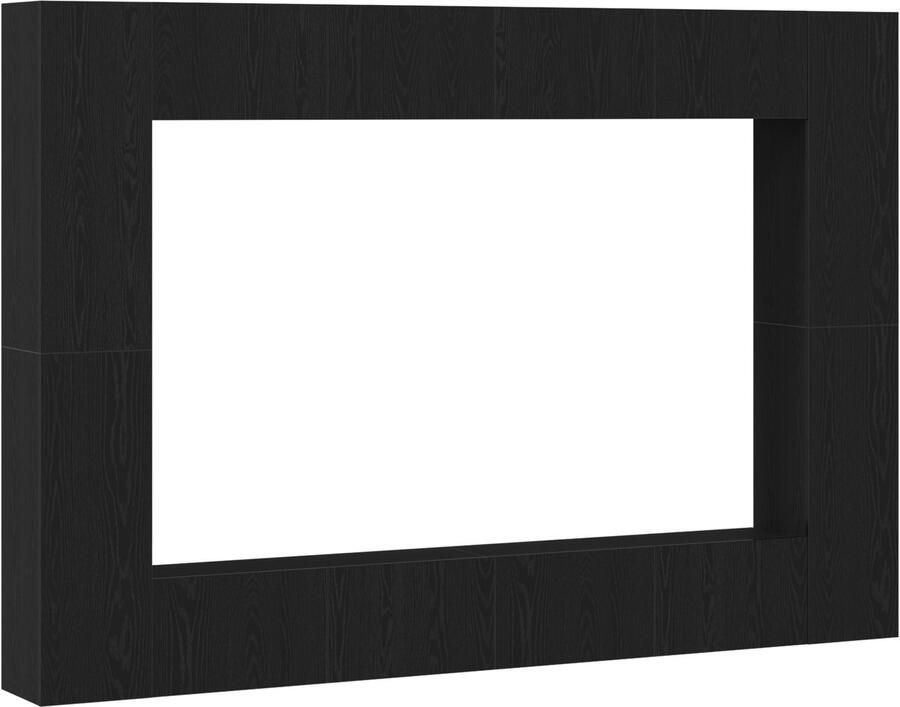 VidaXL 8-delige TV-kast set aan de muur bevestigd zwart eiken gefabriceerd hout