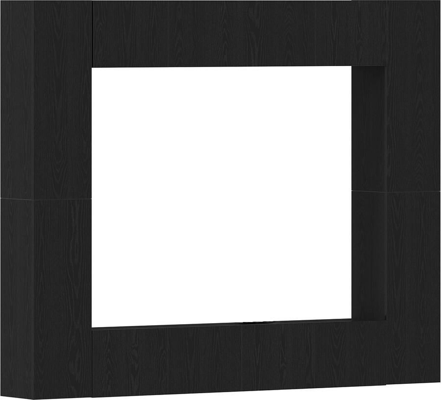 VidaXL 8-delige TV-kast set Wandgemonteerd Zwart Eiken Gefabriceerd Hout