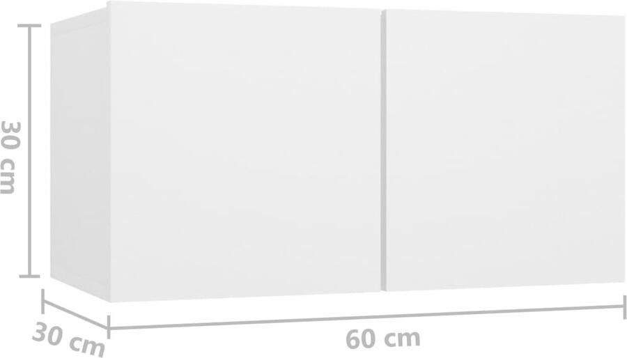 VidaXL 8-delige Tv-meubelset bewerkt hout wit - Foto 4