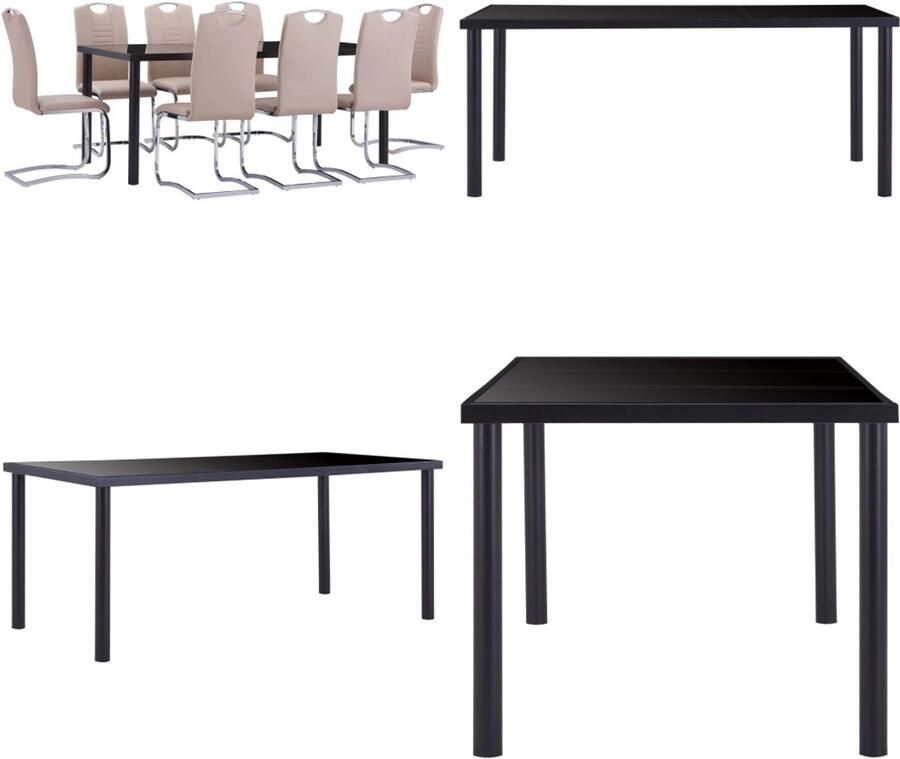 VidaXL 9-delige Eethoek kunstleer cappuccino Eetset Eetsets Eettafel En Stoel Eettafels En Stoelen - Foto 2