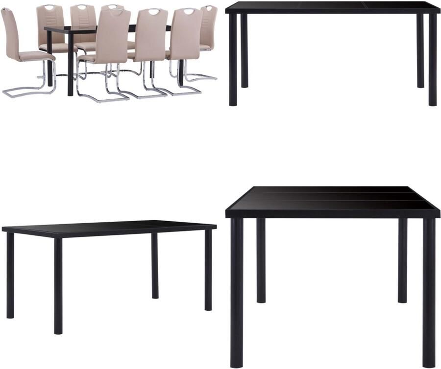 VidaXL 9-delige Eethoek kunstleer cappuccino Eetset Eetsets Eettafel En Stoel Eettafels En Stoelen